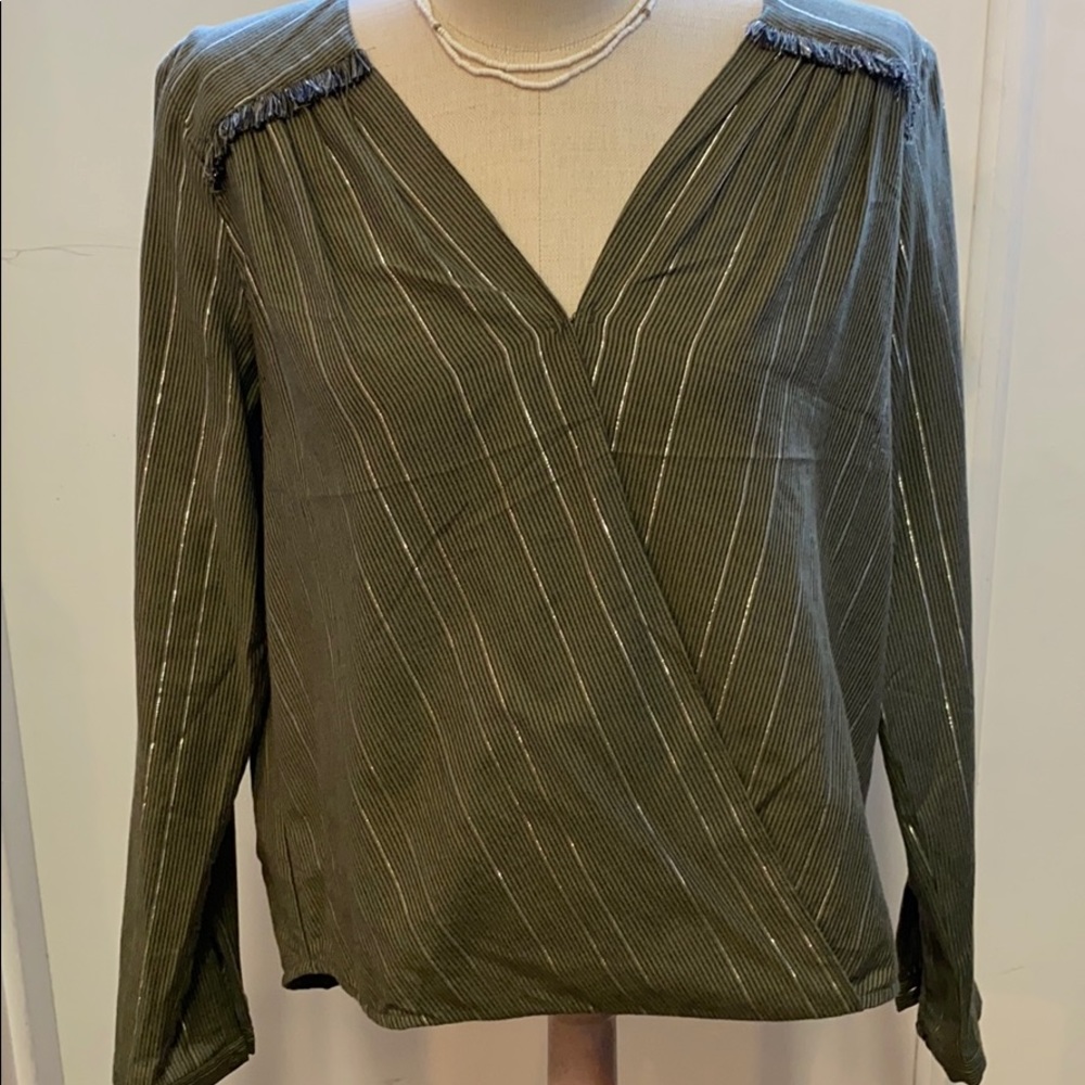 Lilla P green and shimmer cross body shirt